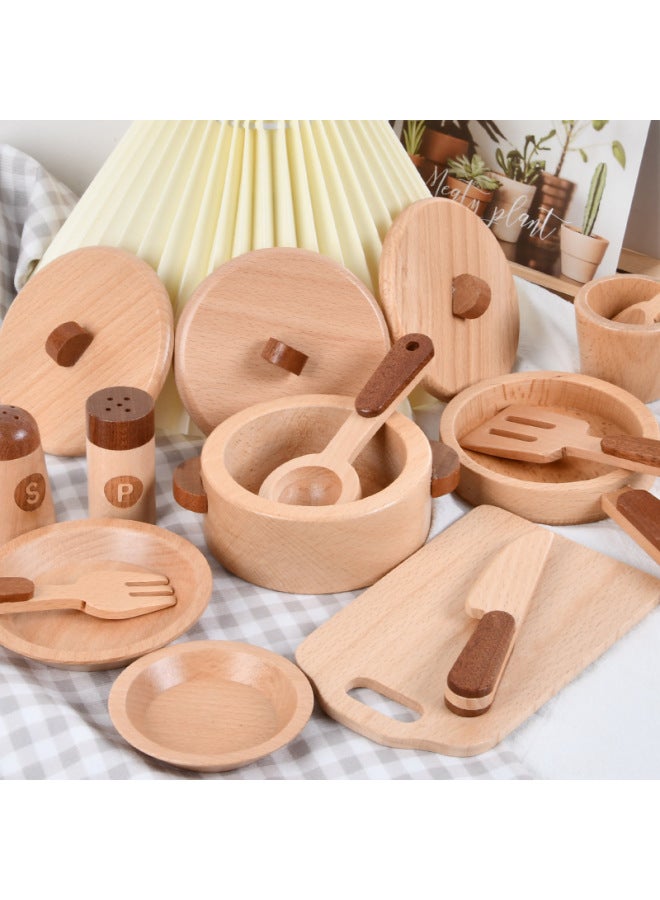 قطع الفواكه والخضروات الملونة للأطفال ومشاهدتها محاكاة اللعب داخل العائلة أدوات طهي الفواكه والخضروات ألعاب خشبية معرفية - اللون: أدوات مطبخ ملونة - Image 2