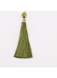 Generic Metal Cap Tassel Feng Shui Charm Pendant Army Green 