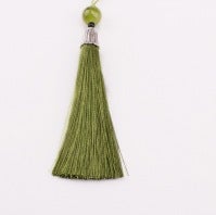 Generic Metal Cap Tassel Feng Shui Charm Pendant Army Green 
