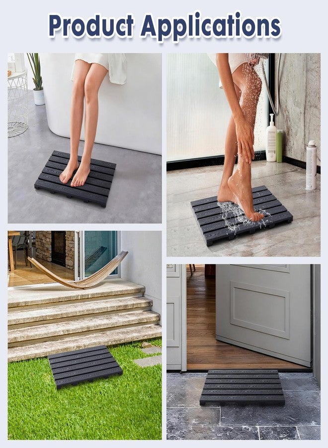 GOODLEBEN Bamboo-Design Bath Mat, Heavy Duty HDPS Plastic, 19.7" x 13.8", 400lb Support, 100% Waterproof & Fadeproof, Superior to Real Bamboo for Bathroom Spa Sauna Poolside Outdoor (Black Color) - Image 5