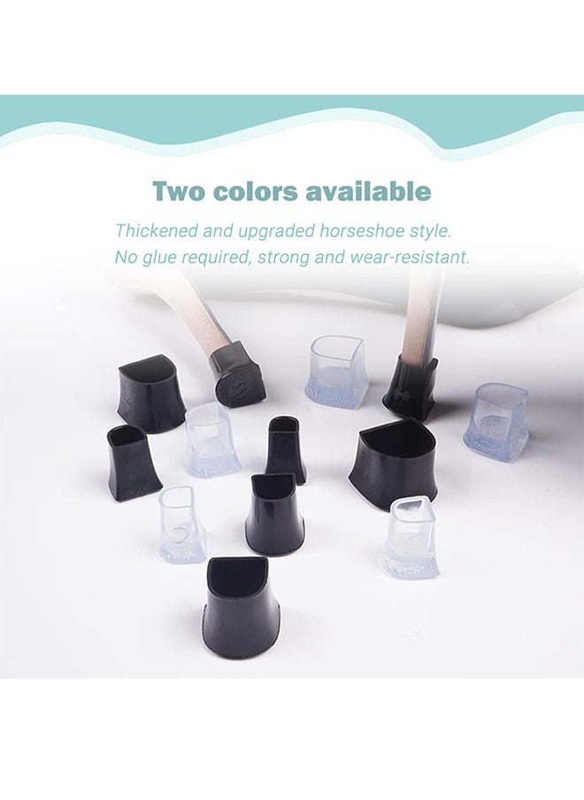 Generic 16 Pairs High Heel Protectors Stiletto Heel Repair Caps Covers & Heel Stoppers 4 Sizes High Heel Tip Covers, Noise Reducing, Slip-On Caps (8 Pairs Clear / 8 Pairs Black)  - Image 4