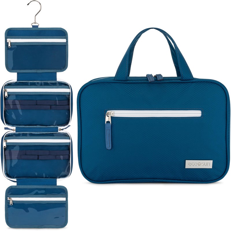 Eco Sun Hanging Travel Toiletry Bag Designed in Hawaii WaterResistant Travel Organizer for Bathroom Accessories Blue - Image 2