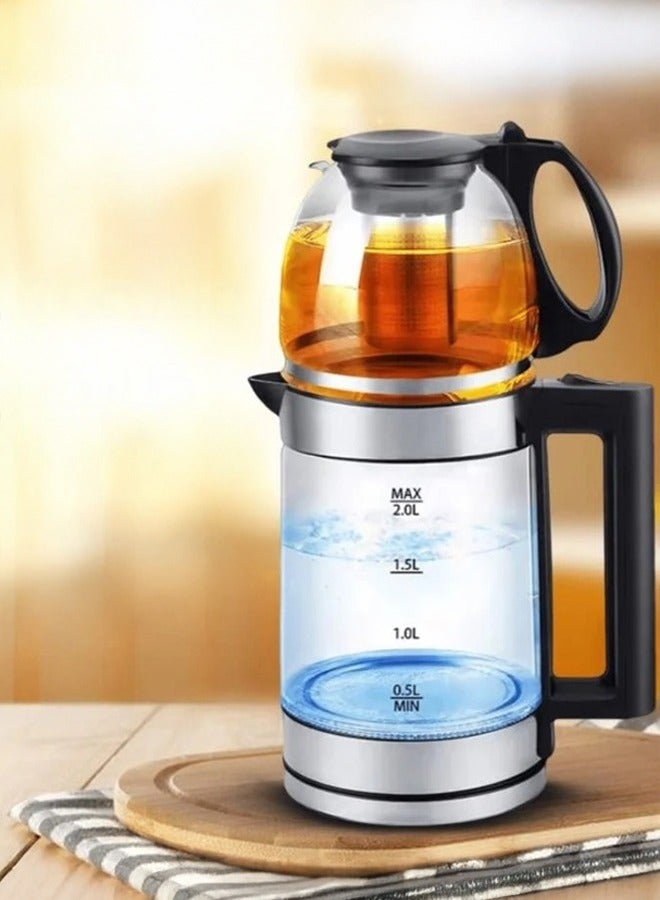 توسكانا يو غلاية كهربائية مزدوجة مع فلتر شاي قابل للإزالة سعة 0.8-2.2 لتر و قوة 1500 واط - Image 1