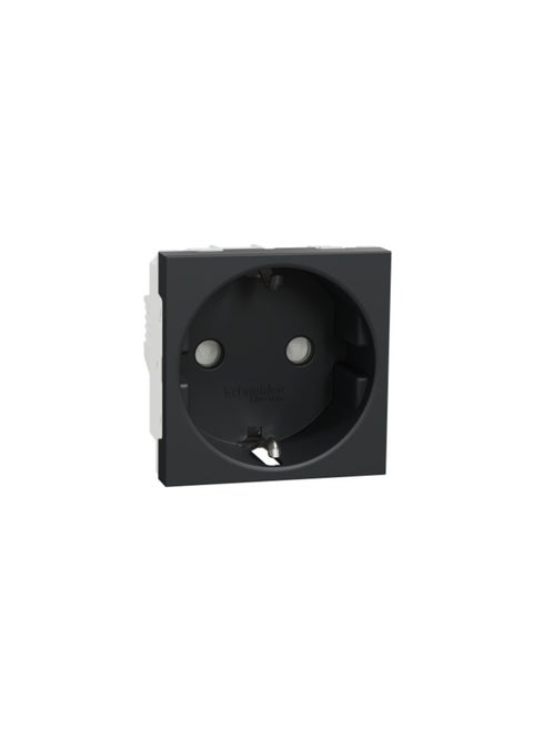 Schneider Electric  Socket-outlet, New Unica, 2P+E, 16A, Schuko, with shutter, anthracite