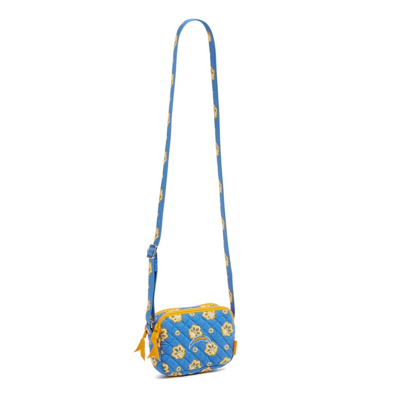 Vera Bradley Women's Cotton Nfl Small Stadium Crossbody Bag (Multiple Teams Available), Losangeleschargersonpowderblue/Goldbandana, One Size - Image 1