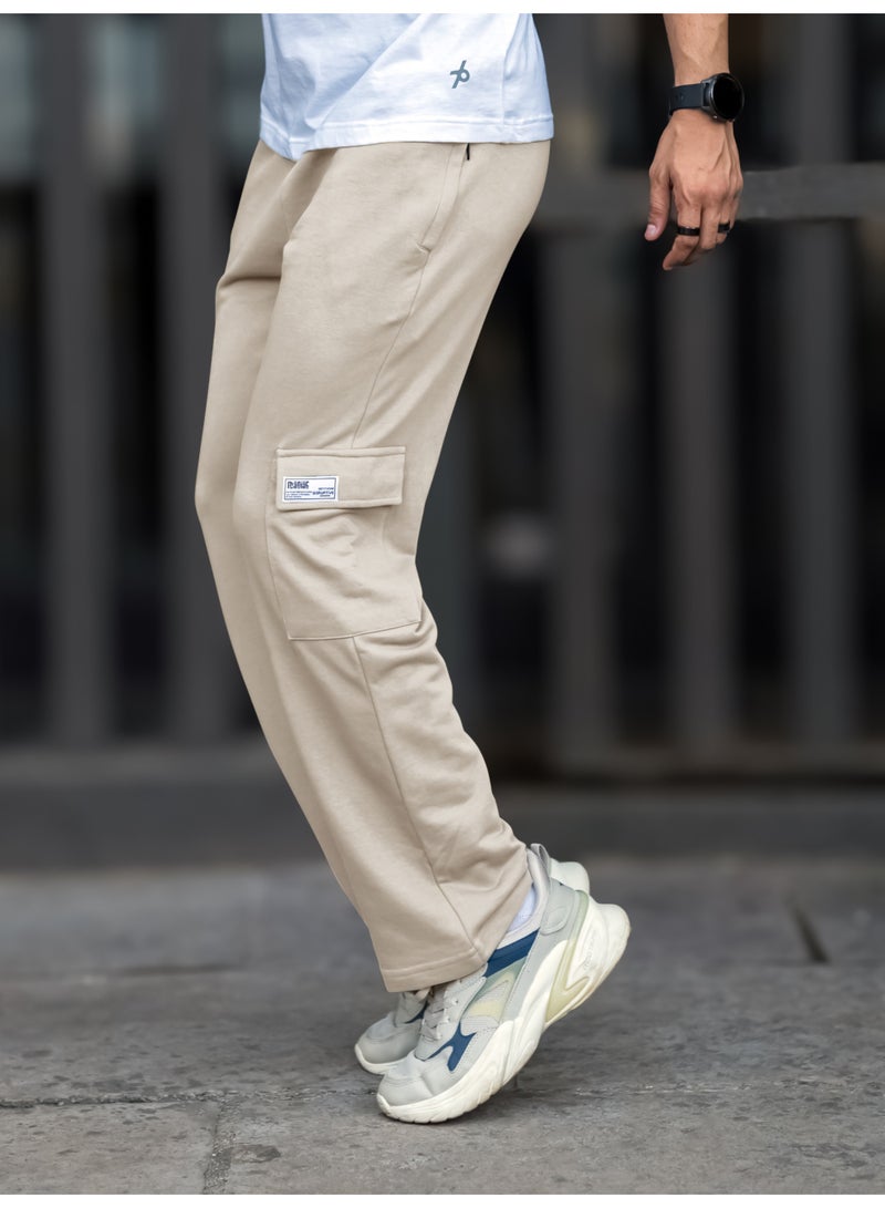 Maniac Maniac Mens Solid Biscuit Baggy Fit Cargo pant  - Image 1