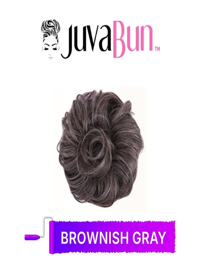 Juvabun Messy Bun 2.0 Brownish Gray Hair Bun Extension Messy Bun Scrunchie Lightweight Washable for Women Updos - Image 2