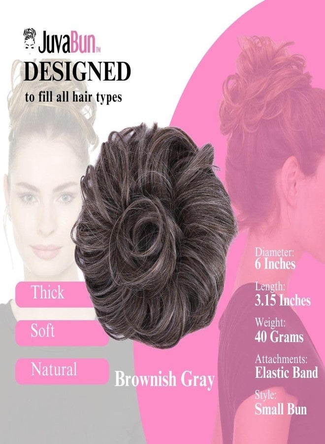 Juvabun Messy Bun 2.0 Brownish Gray Hair Bun Extension Messy Bun Scrunchie Lightweight Washable for Women Updos - Image 3