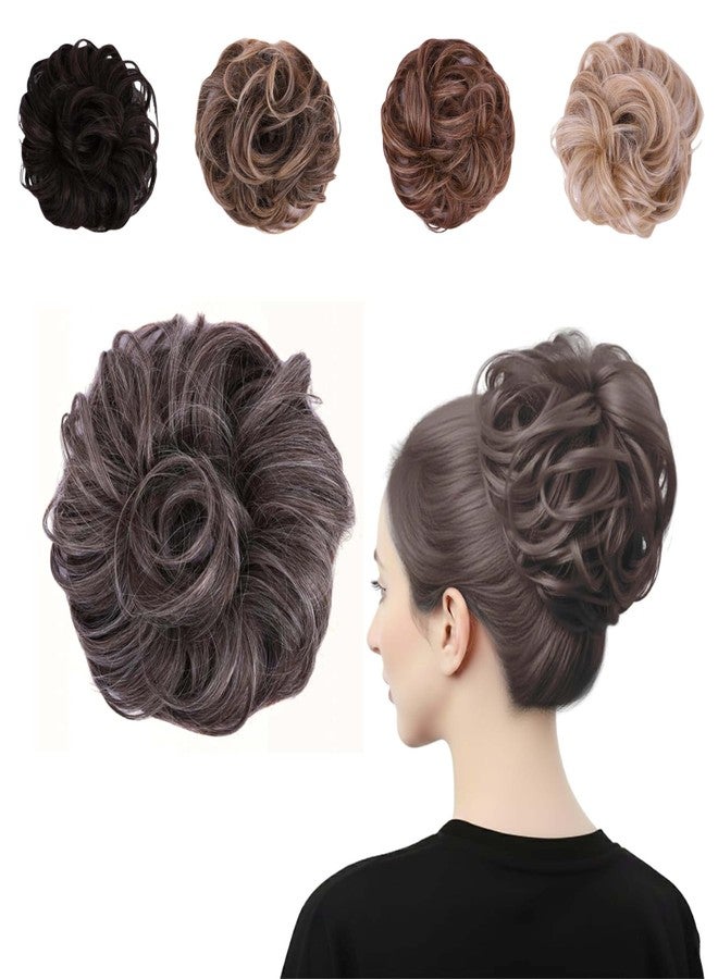 Juvabun Messy Bun 2.0 Brownish Gray Hair Bun Extension Messy Bun Scrunchie Lightweight Washable for Women Updos - Image 1