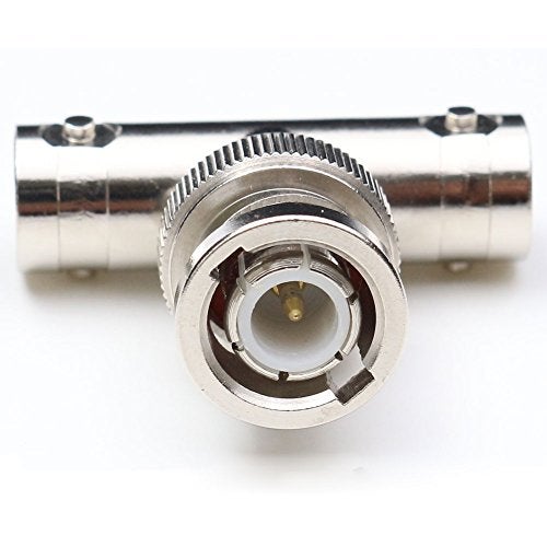 ANHAN BNC Splitter, Male to Female, 3 Way, Coaxial Adapter, Commercial Grade, Pure Brass, Nickel Plated - Image 2