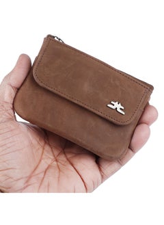 LAVERI LEATHER Laveri Leather Coin Purse With Key Chain Brown Hunnter  - Image 5