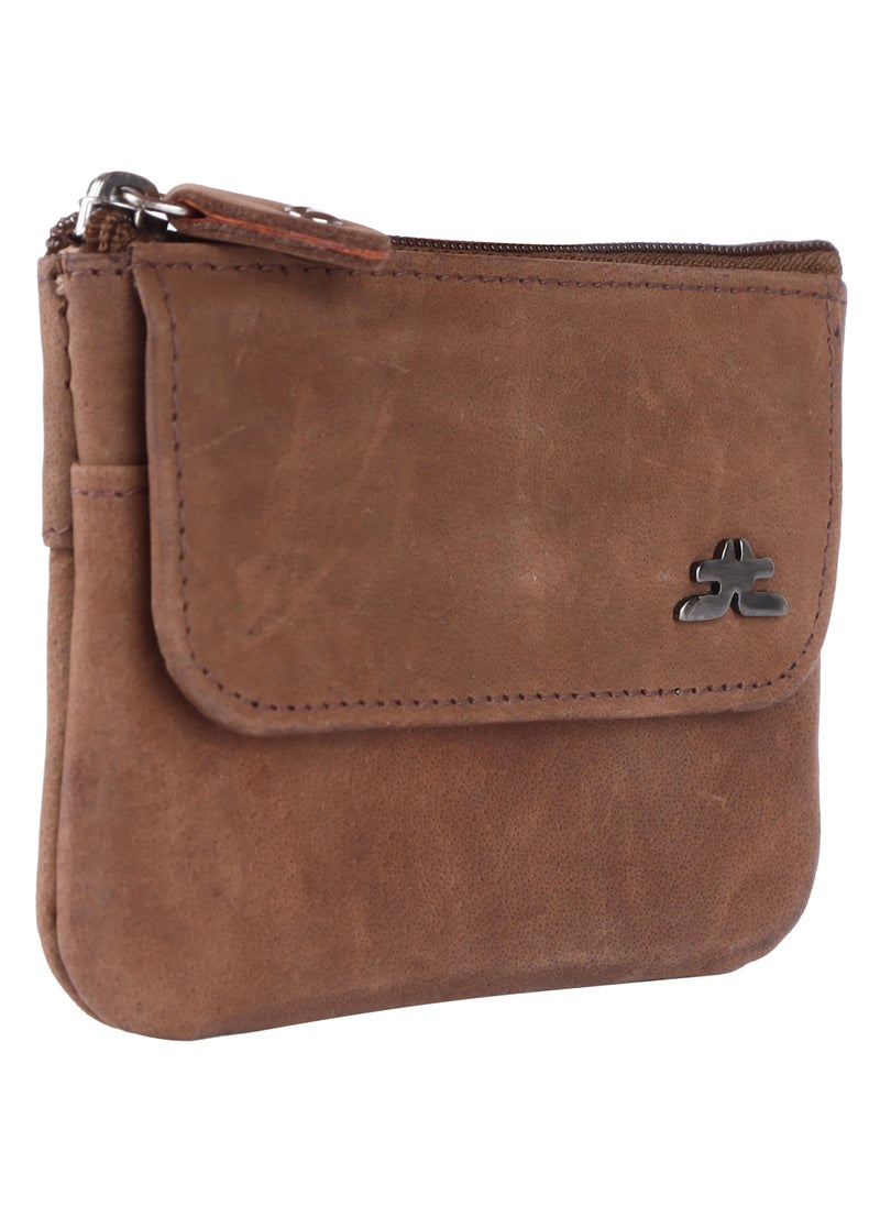LAVERI LEATHER Laveri Leather Coin Purse With Key Chain Brown Hunnter  - Image 2