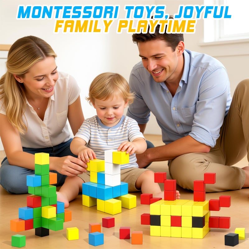 Toylogy 48PCS Magnetic Blocks for Toddlers Outdoor Toys Easter Gifts, Large Magnetic Cube Toy for Sensory Montessori Education Preschool Magnet Toys for 3 4 5 6 Year Old Boys and Girls - Image 5