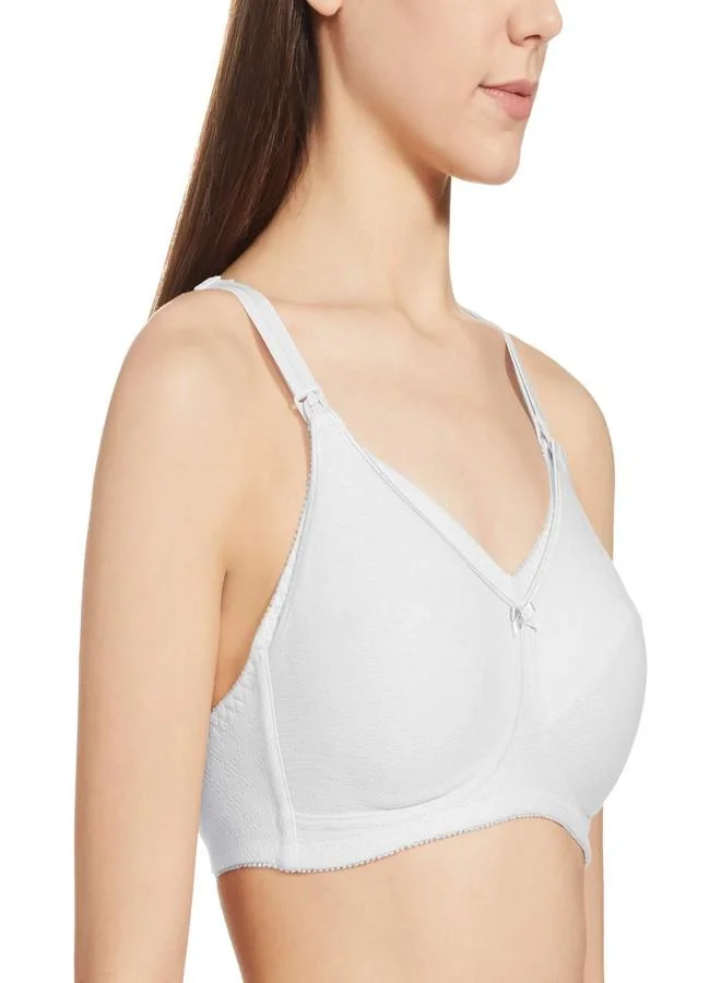 ترايامف Triumph International Women's Non Padded | Wire Free | Mamabel Nature 36B White | Full-Coverage Bra | Pack of 1