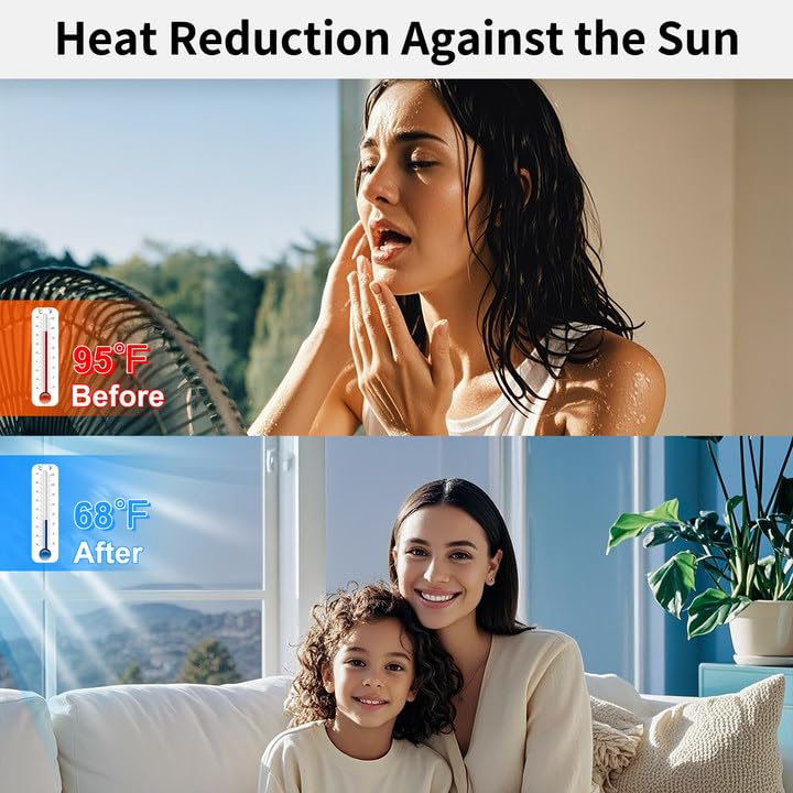 MAGIDEKOR Window Privacy Film One Way, Reflective Mirror Window Film Daytime Privacy, UV Sun Blocking Heat Control Static Cling, Window Tint for Home Office - 17.5 Inch X 6.5 Feet - Image 4