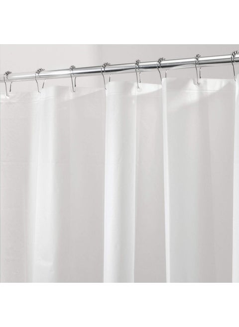 iDesign PEVA Mold and Mildew Resistant Plastic Shower Curtain Liner for Use Alone or With Fabric Curtain Set of 2 72 x 72 White