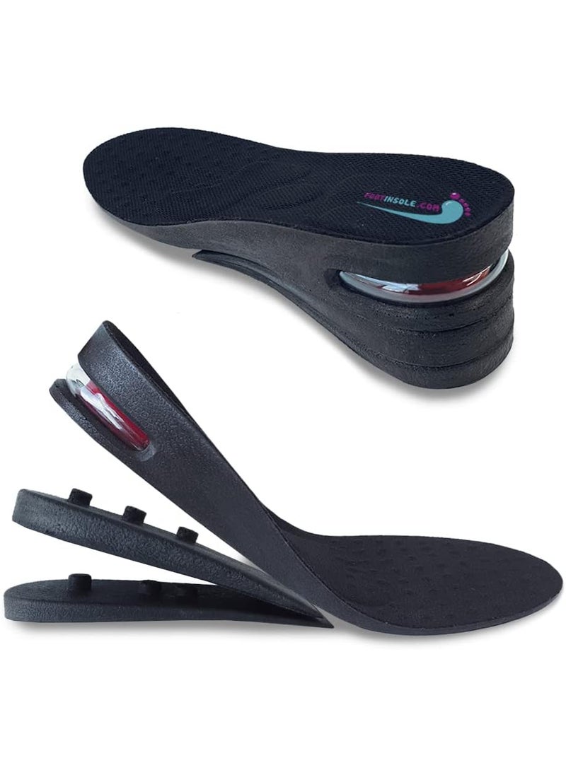 FOOTINSOLE.COM Height Increase Shoe Insoles with Air Cushion (3 Layers (2.5" UP), Large (Men's 7-11)) 