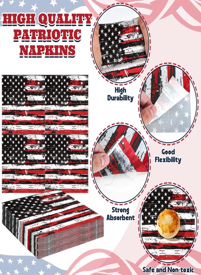 QZYL 120PCS 4th of July Plates and Napkins Sets, 250th Anniversary Disposable American Flag Paper Plates Table Decor, Patriotic Party Supplies Dinnerware for Independence Day Decorations, Serve 30 - Image 4