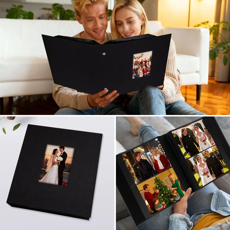 Aevdor 320 Pockets 5x7 Photo Album,Extra Large Capacity Linen Cover Family Wedding Picture Albums Holds 320 Photos, Albums Book for Baby Vacation Anniversary Travel Memories Pictures, Black - Image 5