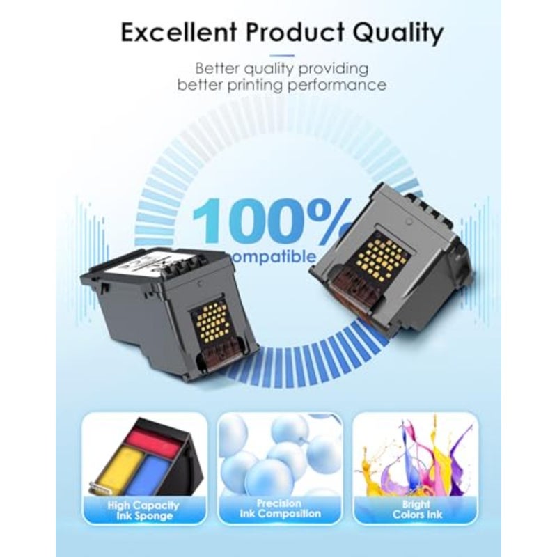 445XL 446XL PG-445 CL-446XL Ink Cartridge Replacement for Canon 445 446 XL Ink Cartridge Combo Pack for Canon 445 446 work with Canon Lp2840 Mg2440 Mg2540 Mg2940 Printer 2 Pack, Black and Tri-Color - Image 4