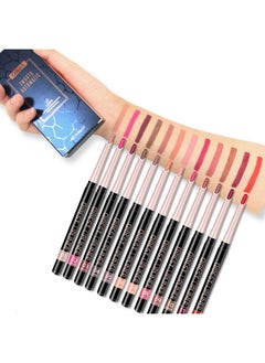 QiBest 12 Colors Lip Liner Pencil Waterproof Non Marking Matt Velvet Lipstick Pen （12Pcs Lot Set）  - Image 4