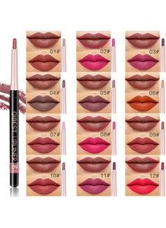 QiBest 12 Colors Lip Liner Pencil Waterproof Non Marking Matt Velvet Lipstick Pen （12Pcs Lot Set）  - Image 3