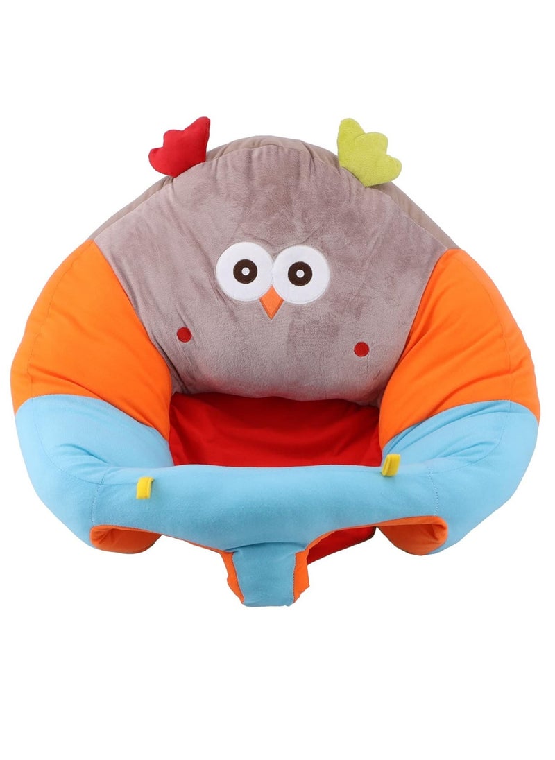 Junior Kingdom Baby Sofa Chair Owl Design (52x50x21cm) - Soft Plush Support Seat for Infants and Toddlers 3-12 Months, Comfortable Sitting Cushion for Baby Development  - Image 1