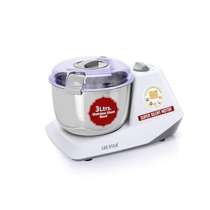 LEE STAR Automatic Electric Atta Kneader, Dough Mixer Machine, Atta Kneader Machine with 3L Stainless Steel Bowl, 650W White (LE-837) - Image 1