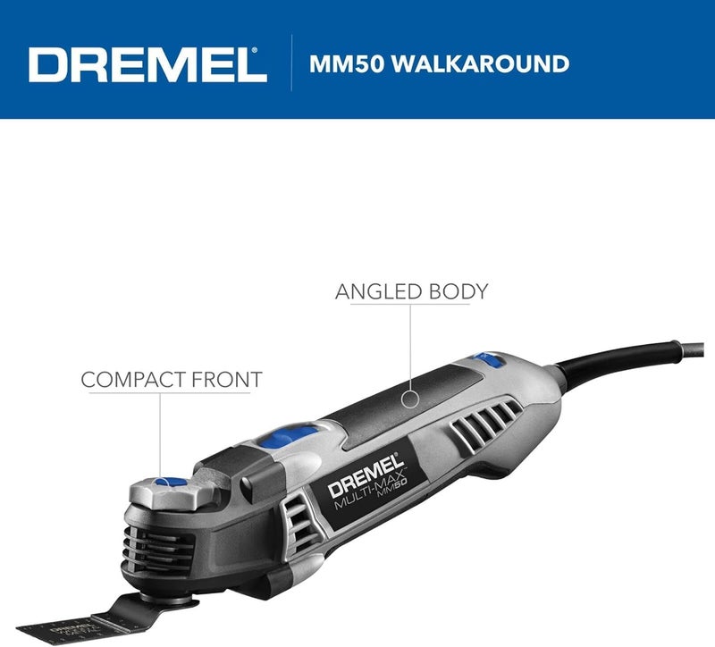 DREMEL Multi-Max MM50-02 5 Amp Variable Speed Corded Oscillating Multi Tool Kit with 16 Accessories and Storage Bag - Ideal for Metal & Wood Cutting, Sanding, and Box Cutouts - Image 2