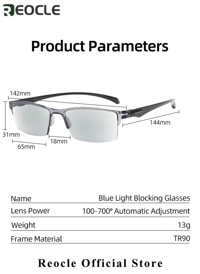REOCLE - Anti Blue Ray Reading Glasses Portable Ultra-Light Readers Progressive Multifocus Computer Reading Glasses Multi Focus Eyeglasses Eyewear Anti Glare Eye Strain Ultralight for Men and Women - Image 1