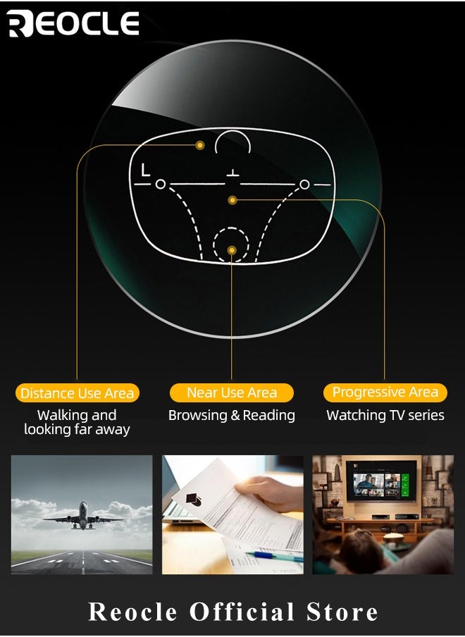 REOCLE - Anti Blue Ray Reading Glasses Portable Ultra-Light Readers Progressive Multifocus Computer Reading Glasses Multi Focus Eyeglasses Eyewear Anti Glare Eye Strain Ultralight for Men and Women - Image 1