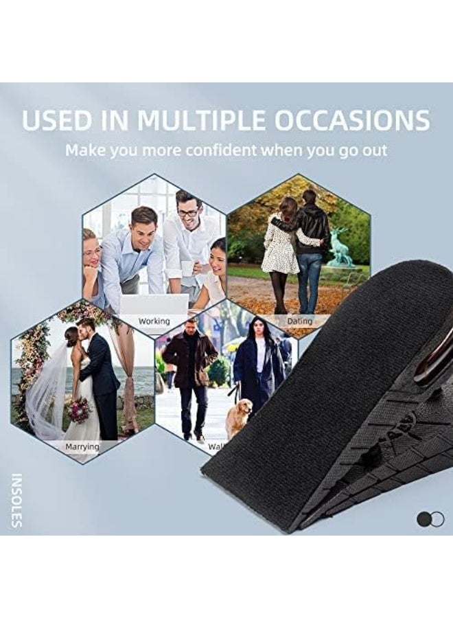 KITCHENOO Height Increase Insoles, 3-Layer Height Increasing Shoe Insoles, Heel Raisers, Orthotic Insoles Adjustable Elevator Lift Kit Shoe Lifts for Men Women Height Booster Insoles(Half Pad) - Image 2