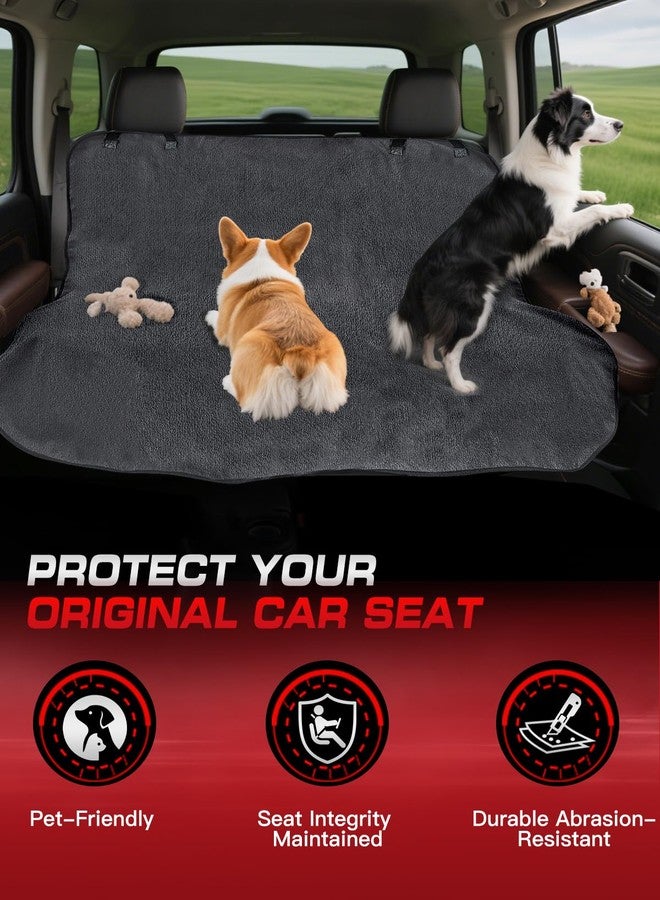 TESFEEL Waterproof Towel Back Seat Cover for Car, Truck, Van & SUV - Durable Rear Bench Seat Cover for Kids & Dogs, Seat Back Protector Easy to Install (Gray) - Image 3
