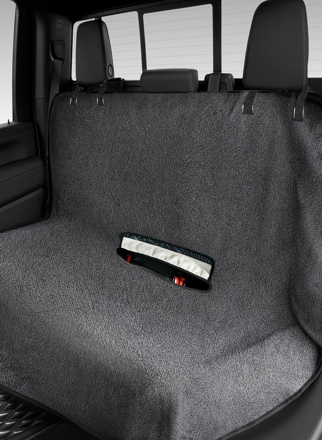TESFEEL Waterproof Towel Back Seat Cover for Car, Truck, Van & SUV - Durable Rear Bench Seat Cover for Kids & Dogs, Seat Back Protector Easy to Install (Gray) - Image 1