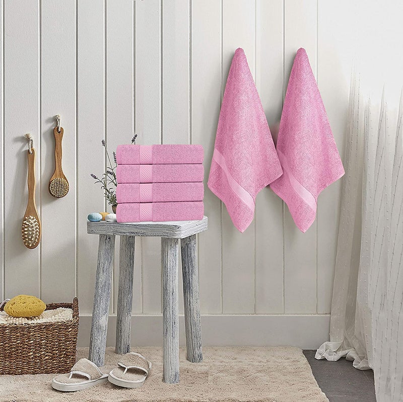 Simpli-Magic Bath Towels Set  2 Bath Towels  2 Hand Towels  and 6 Washcloths (10 Piece Set)  Ring Spun Cotton Highly Absorbent Towels for Bathroom  Shower Towel (Pink) - Image 4