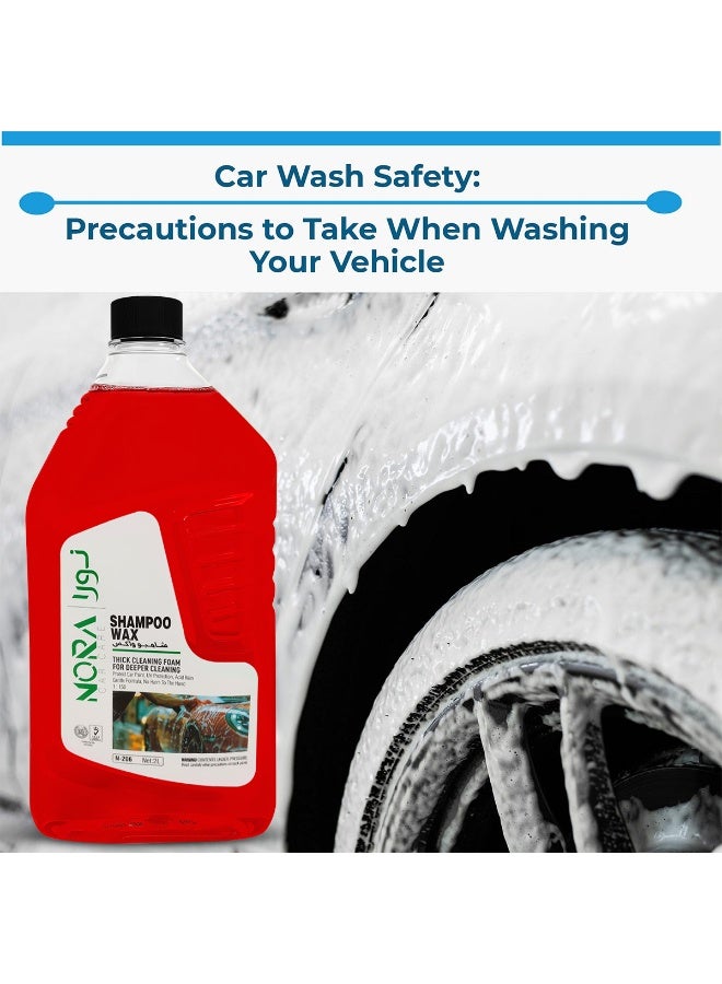 NORA Car Shampoo Wax Combo Pack (2L + 1L) – High Foaming Car Wash Shampoo with Wax, Thick Cleaning Foam for Deep Shine & Protection, pH Balanced Formula Safe for Paint, Plastic, Vinyl & Tyres, Suitable for Bucket Wash, Foam Master & Machine Wash - Image 3