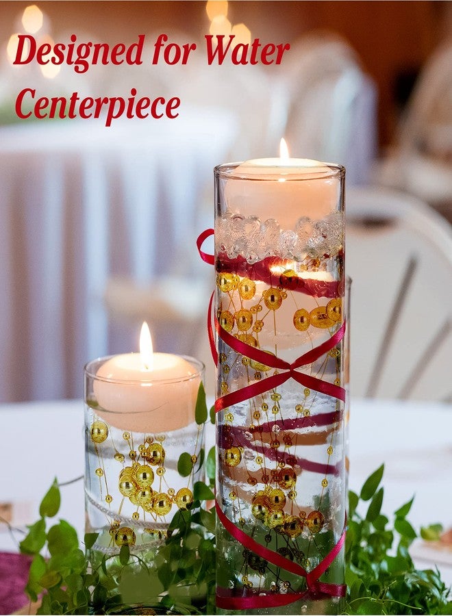 Geosar 48 Pcs Artificial Pearls Strings for Floating Candles Faux Vase Fillers Decorative Bead Garlands for Wedding Table Centerpieces Decorations Party Crafts(Gold) - Image 2