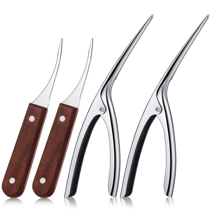 2 Sets Shrimp Deveiner Tool Stainless Steel Shrimp Peeler Portable Shrimp Cleaner Knife Prawn Shell Peeler for Kitchen Shrimp Peeling Tools