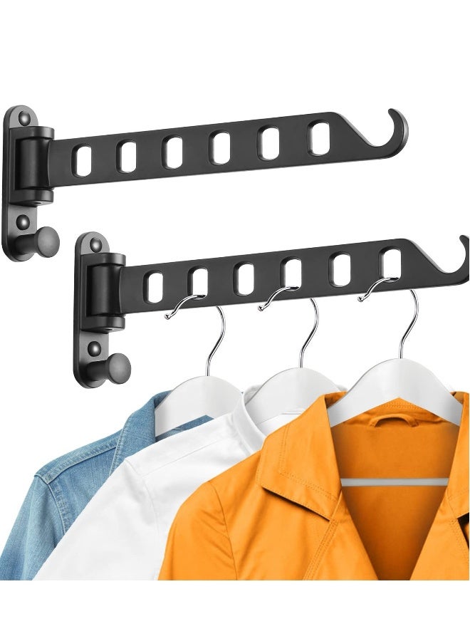 حامل ملابس مثبت على الحائط بذراع دوارة، رف مجفف لغرفة الغسيل، خطاف طي، متين وقابل للطي، دوران 180 درجة - Image 1