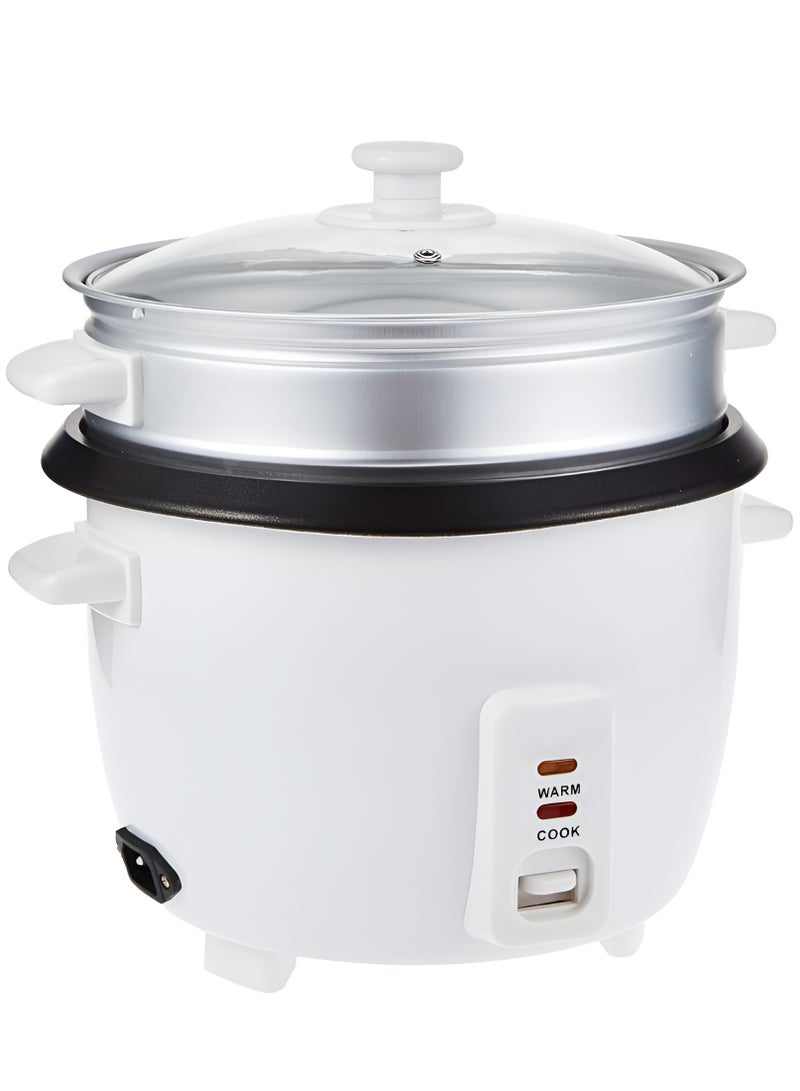 Automatic Rice Cooker 3 in 1 Functions 1L 400W Non Stick Inner Pot with Steamer Automatic Shut Off with Overheat Protection Safety Protection, Cool Touch Body, Carrying Handle, Measuring Cup, Spoon  - Image 1