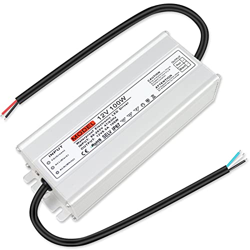 LEDLightsWorld 12V 100W IP67 Waterproof Outdoor Power Supply, AC 80-265V to DC 12 Volt LED Driver, Transformer, Adapter for LED Strip Light, 3D Printer, Computer Project, CCTV - Image 1