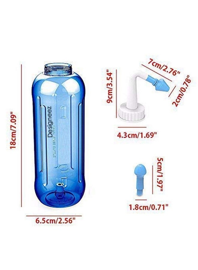 هانيا وعاء نيتي 500 مل - نظام غسيل الأنف مع نبضات الماء - منظف الأنف مع ضغط الأنف - أواني نيتي للجيوب الأنفية - جال نيتي للعناية بالأنف للبالغين والأطفال. (500 مل) - Image 3