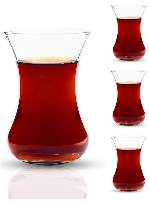 HOME ZONE Set of 4 Turkish Tea Cup Clear 115ml