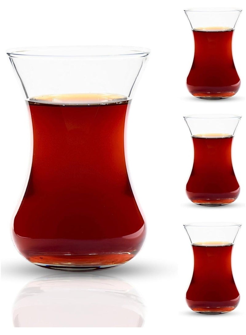 HOME ZONE Set of 4 Turkish Tea Cup Clear 115ml - Image 1
