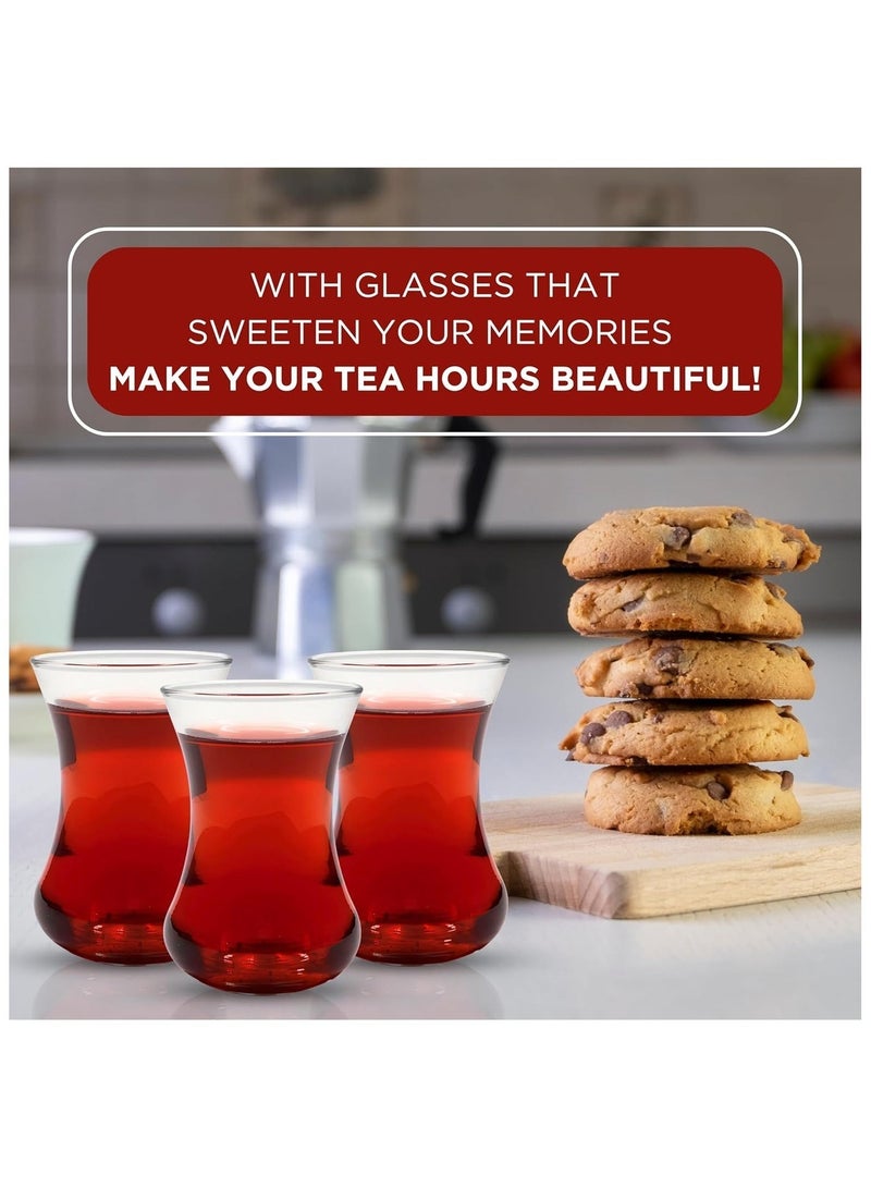 HOME ZONE Set of 4 Turkish Tea Cup Clear 115ml - Image 5