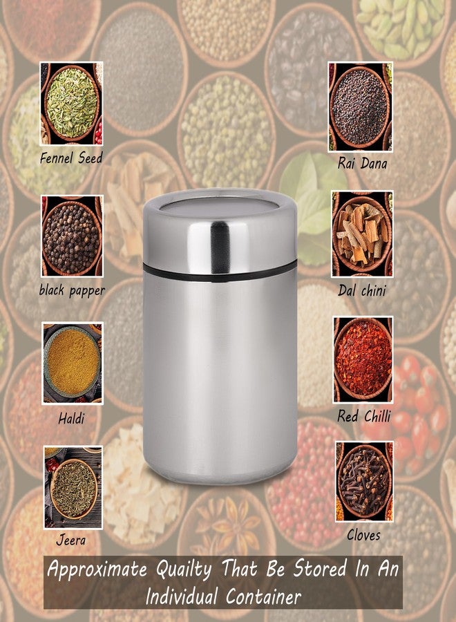 VISAXMI® Spice Box Stainless Steel | Masala Box for Kitchen | Masala Dabba Steel | Spice Organizer | Spice Container | Steel Containers 175ml Each - (7 Container, 7 Spoons, 1 Stand, Silver) - Image 5