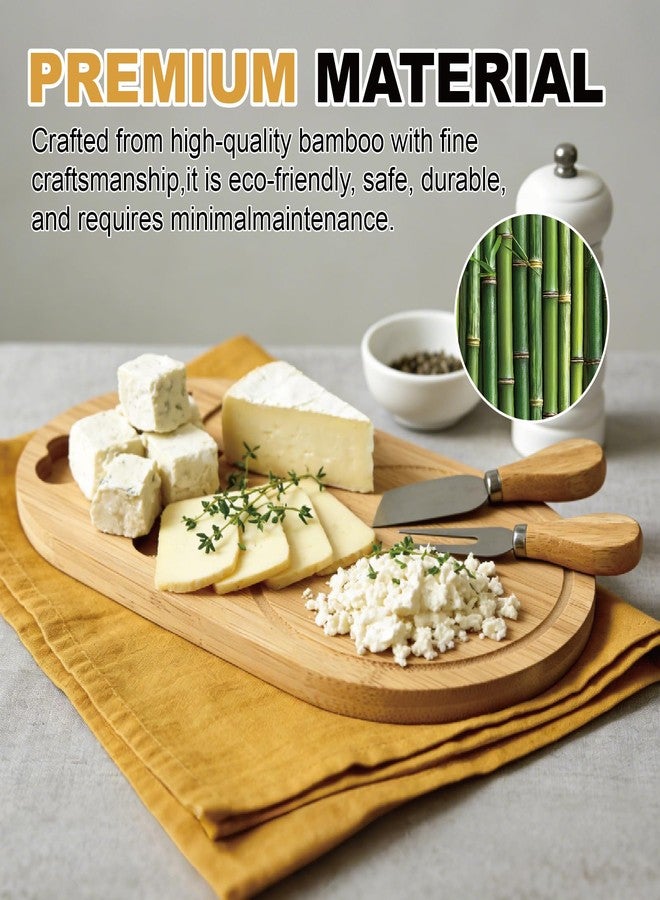Liyeeeuo 13x7.5 Inche Charcuterie Board Set, Mini Charcuterie Boards, Bamboo Cheese Board Gift Set, Individual Small Tabla De Quesos Madera with Housewarming Gifts for Wedding, Bridal Shower,Birthday for Women - Image 4
