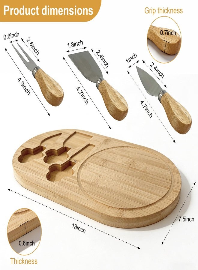 Liyeeeuo 13x7.5 Inche Charcuterie Board Set, Mini Charcuterie Boards, Bamboo Cheese Board Gift Set, Individual Small Tabla De Quesos Madera with Housewarming Gifts for Wedding, Bridal Shower,Birthday for Women - Image 2