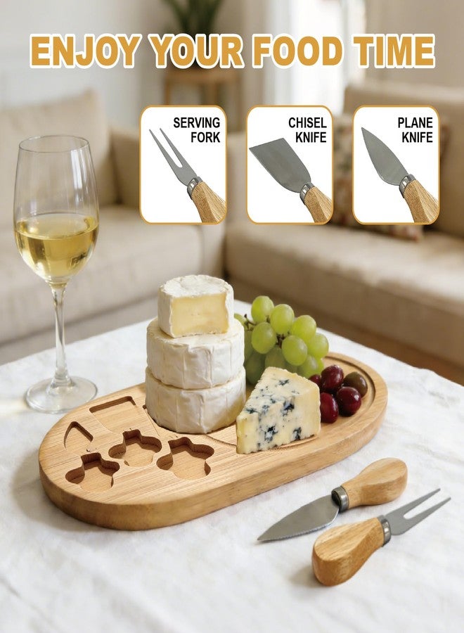 Liyeeeuo 13x7.5 Inche Charcuterie Board Set, Mini Charcuterie Boards, Bamboo Cheese Board Gift Set, Individual Small Tabla De Quesos Madera with Housewarming Gifts for Wedding, Bridal Shower,Birthday for Women - Image 5