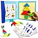 Beestech Wooden Tangram Puzzle Book Travel Games for Kids in Car Plane or Take Out for Restaurant Educational Learning Puzzles Toys On The Go Toys for Kids Boys Girls 345678 Years Old - Image 2